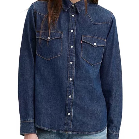 Levi's Tops - Levi's Dark Blue Denim Shirt